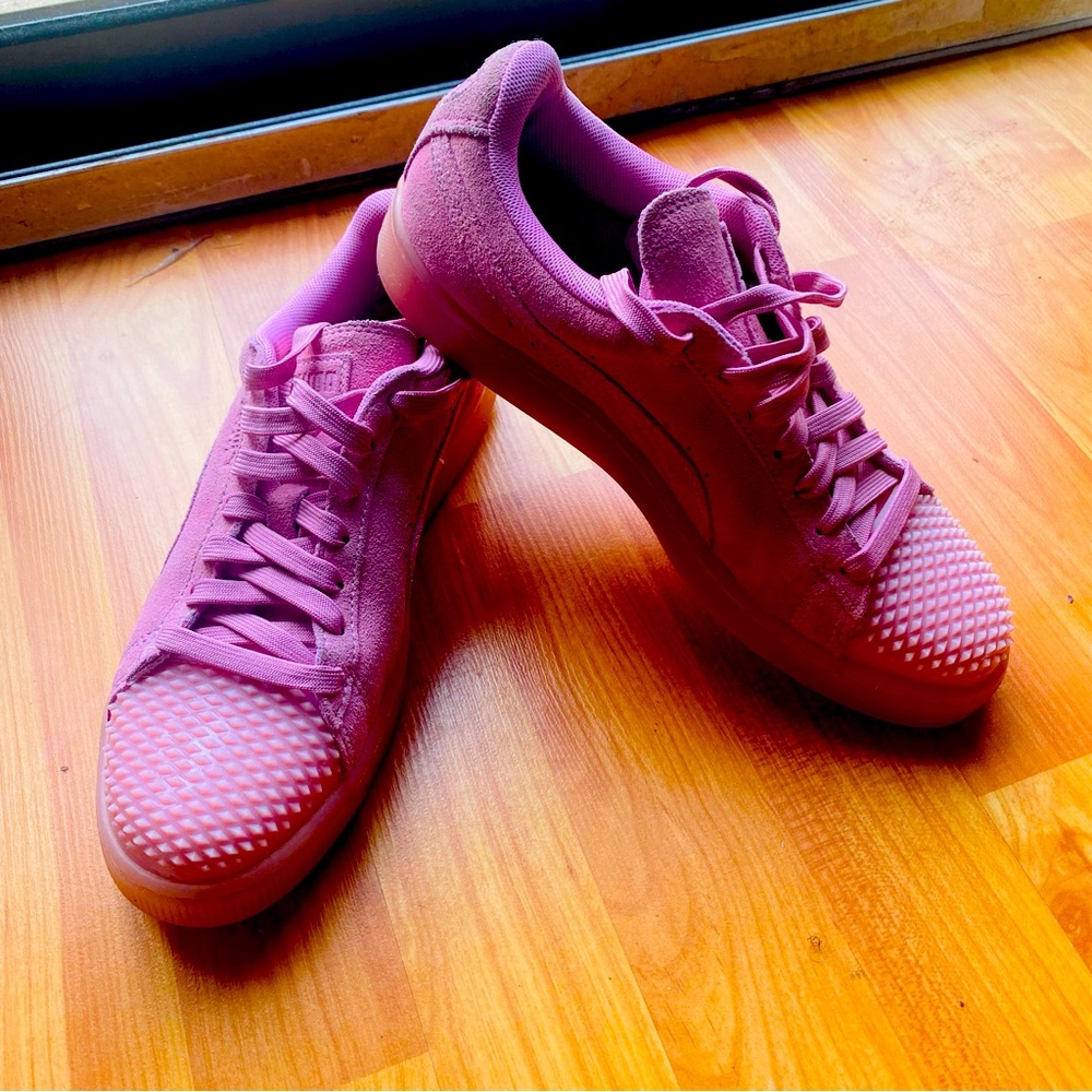 PUMA SUEDE JELLY Prism Pink Sneaker basket Shoe women's size 8